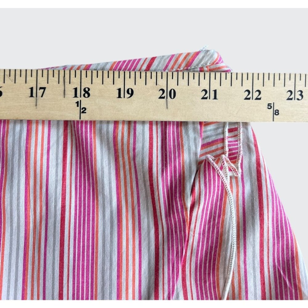 Venezia Womens Pink & White Striped Shorts Skirt With Ruffle Hem Size 22 - Picture 11 of 11